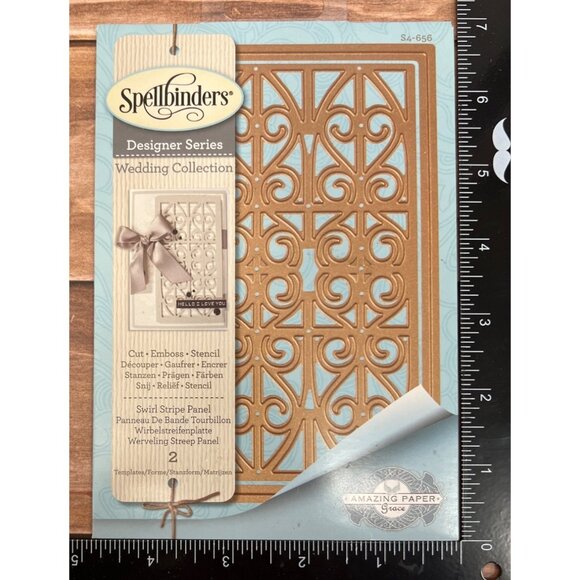 Spellbinders Wedding Collection Designer Series Swirl Stripe Panel Die S4-656 - Picture 1 of 2